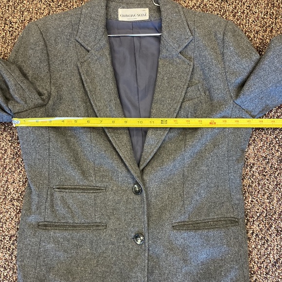 Vintage Women’s Changing Scene Blazer in Recycled Wool Blend Grey Size 12 - Picture 11 of 15